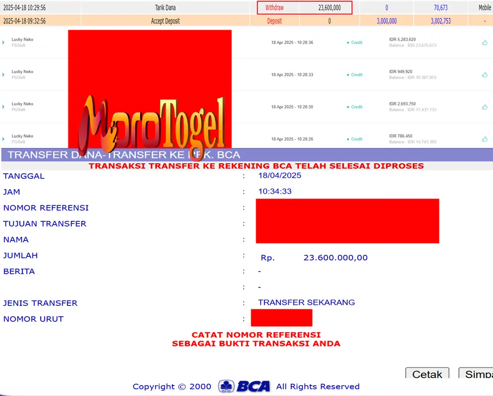 Bukti Kemenangan Permainan Slot Lucky Neko Di Situs MOROTOGEL Untuk Akun Leanxxx