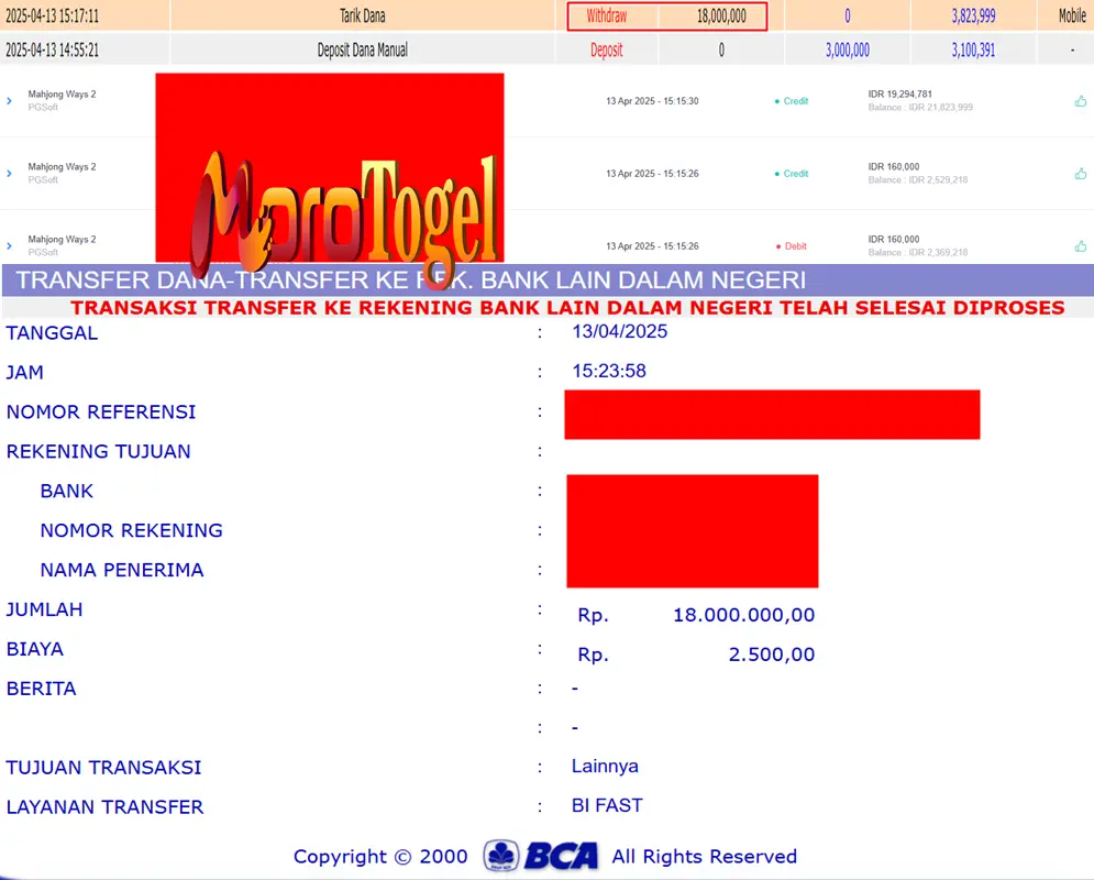 Bukti Kemenangan Permainan Slot Mahjong Ways 2 Di Situs MOROTOGEL Untuk Akun Bikxx88